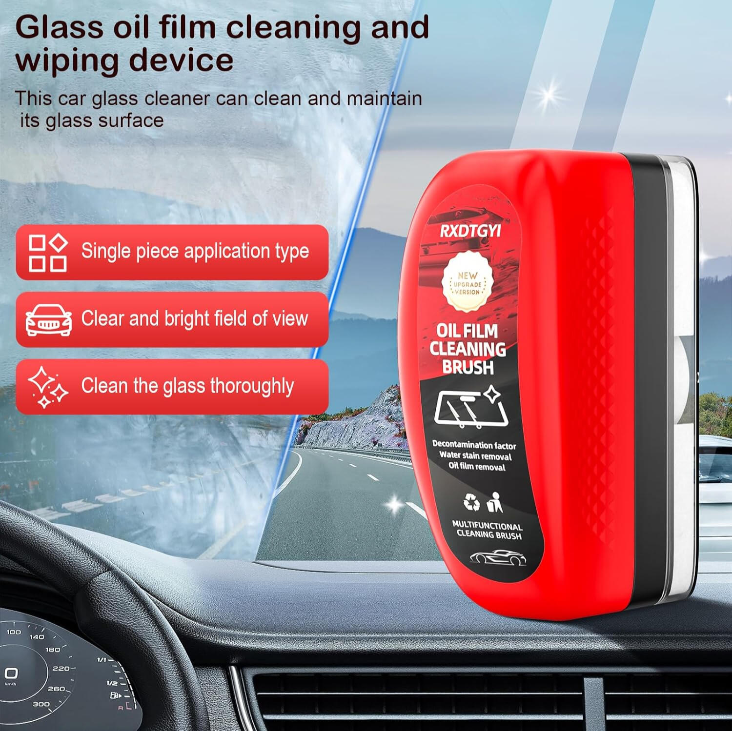 Car Windshield Oil Film Cleaner, Prevents Rain And Fog Cleaning Glass Brush